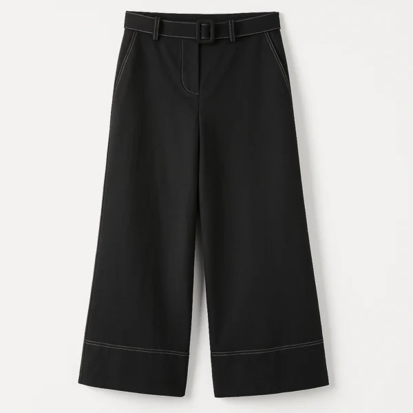 20251214_1517_Ghost Mannequin Pants Display_remix_01kceaxacyf3ha9t8y31a15vmq شلوار نگار لینن مشکی - Image 1