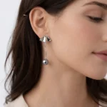گوشواره سفره ماهی با محدب و صدف گرد - Image 2